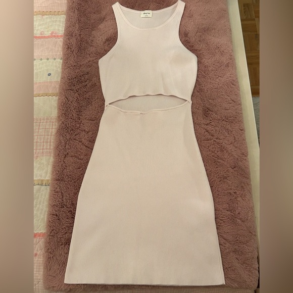Wilfred Dresses & Skirts - Wilfred Pale Pink Ribbed Cutout Tank Midi Dress